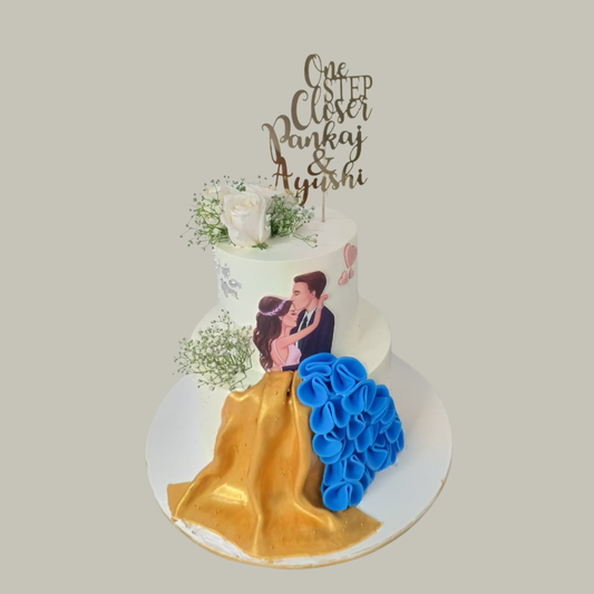 Two Tier Engagement Cake