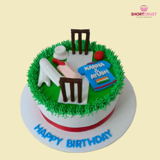 Cricket Theme Cake