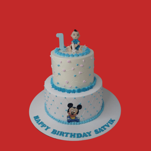 Two Tier Mickey Mouse Cake