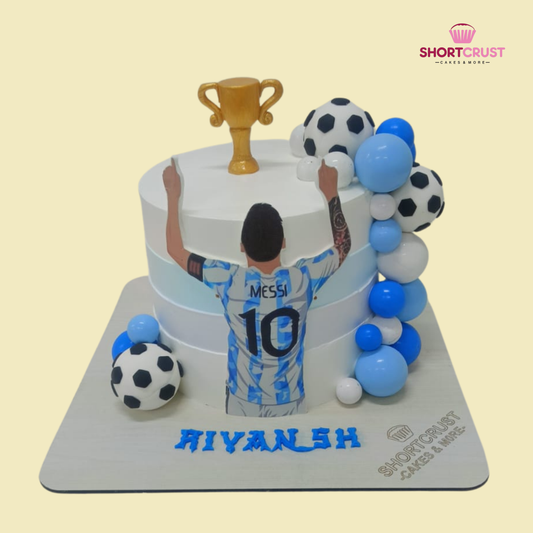 Messi Football Theme Cake