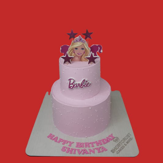 Two Tier Barbie Theme Cake