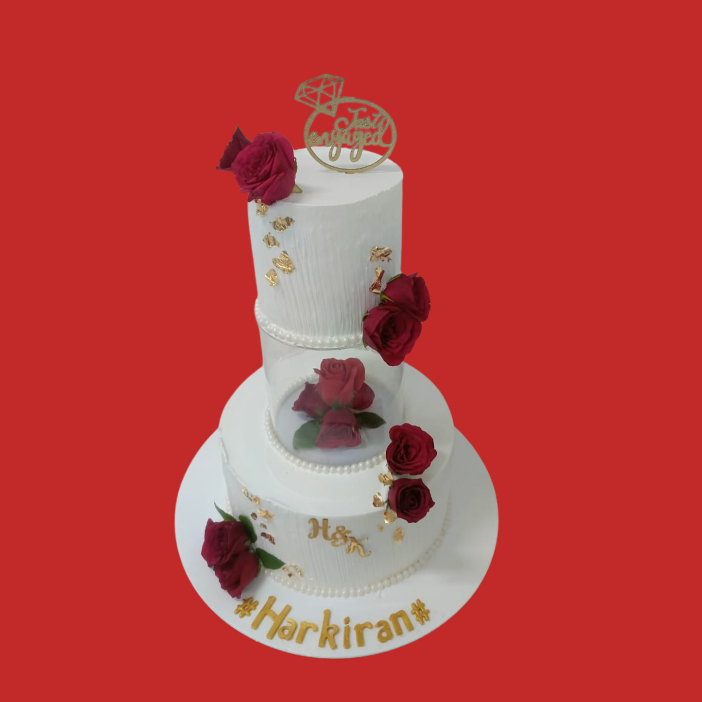 Three Tier Engagement Cake