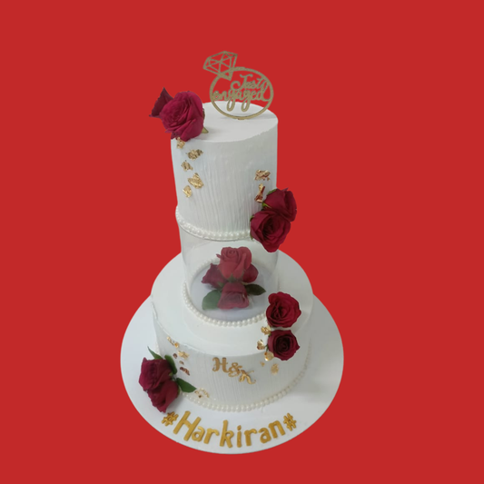 Three Tier Engagement Cake