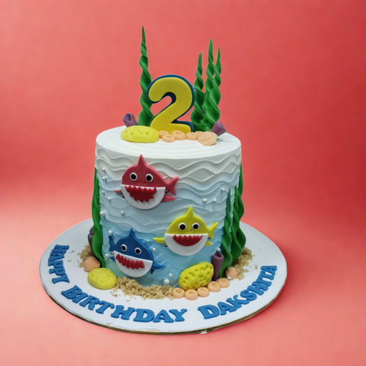 Baby Shark Theme Cake