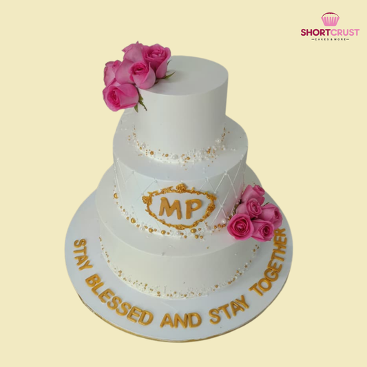 Two Tier Floral Theme Cake