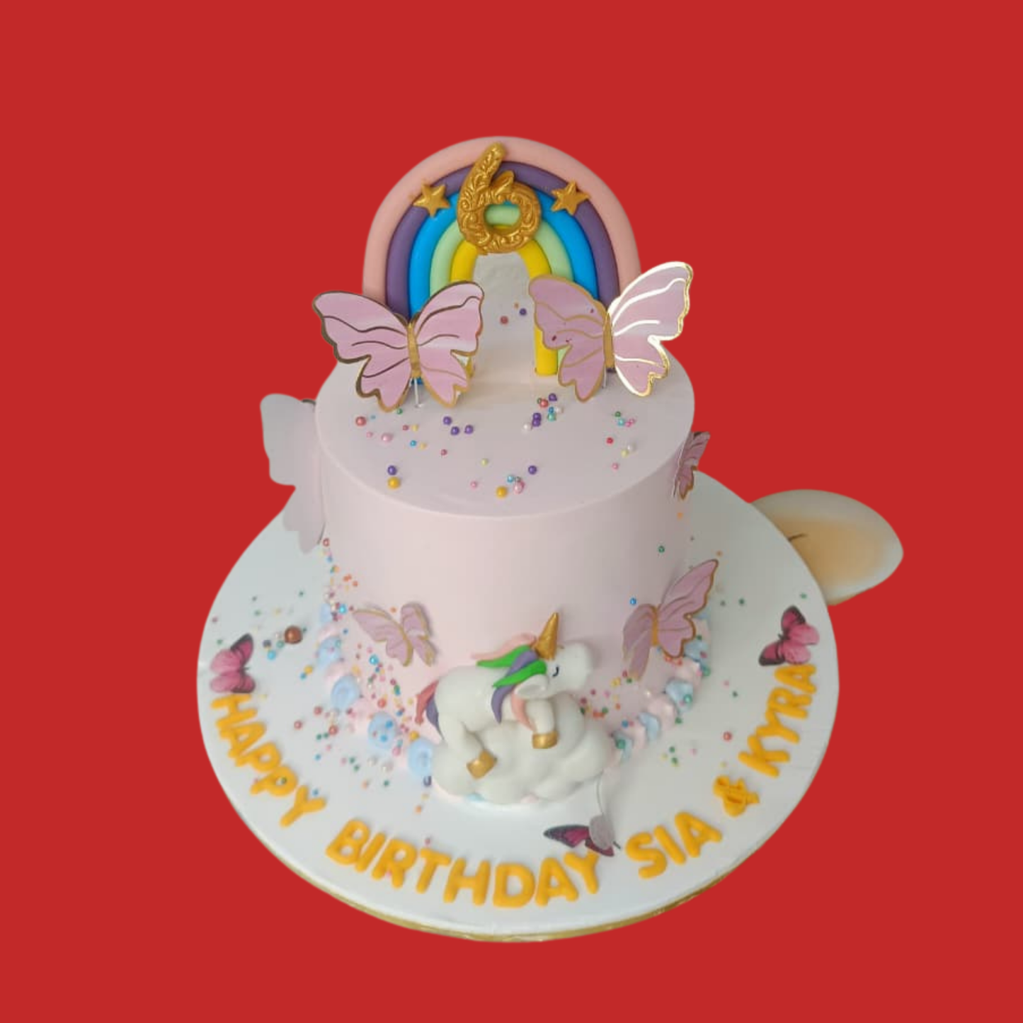 Rainbow Unicorn Theme Cake