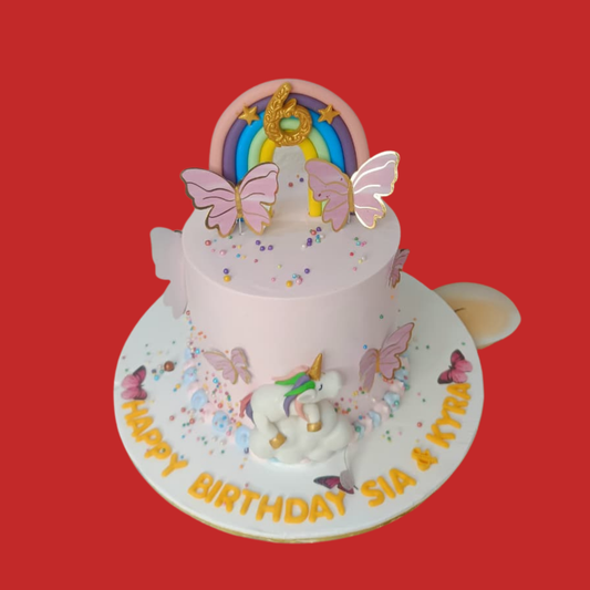 Rainbow Unicorn Theme Cake