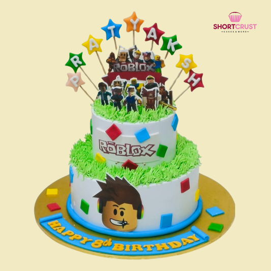 Two Tier Roblox Theme Cake