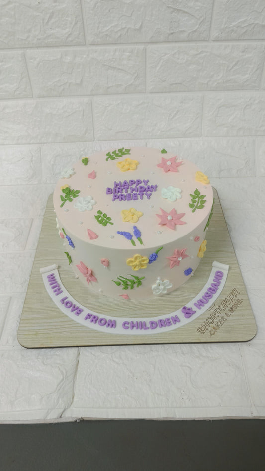 Floral Theme Cake