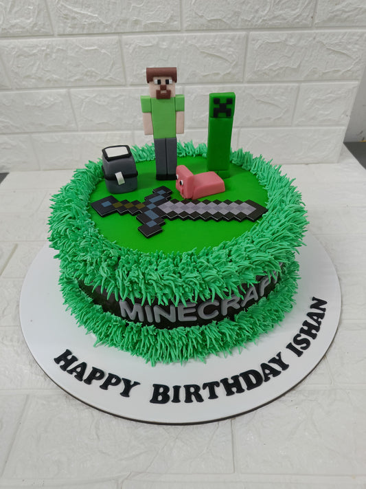 Minecraft Theme Cake