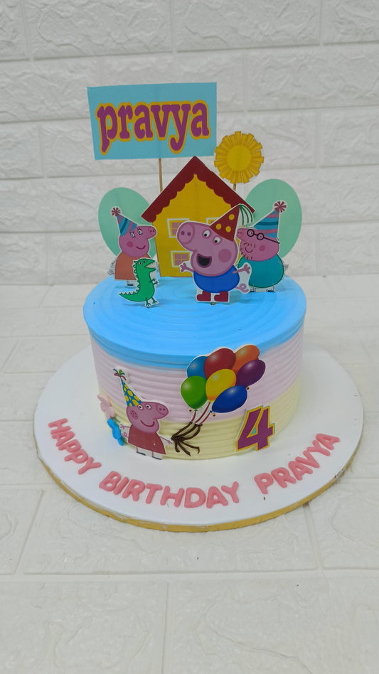Peppa Pig Theme Cake