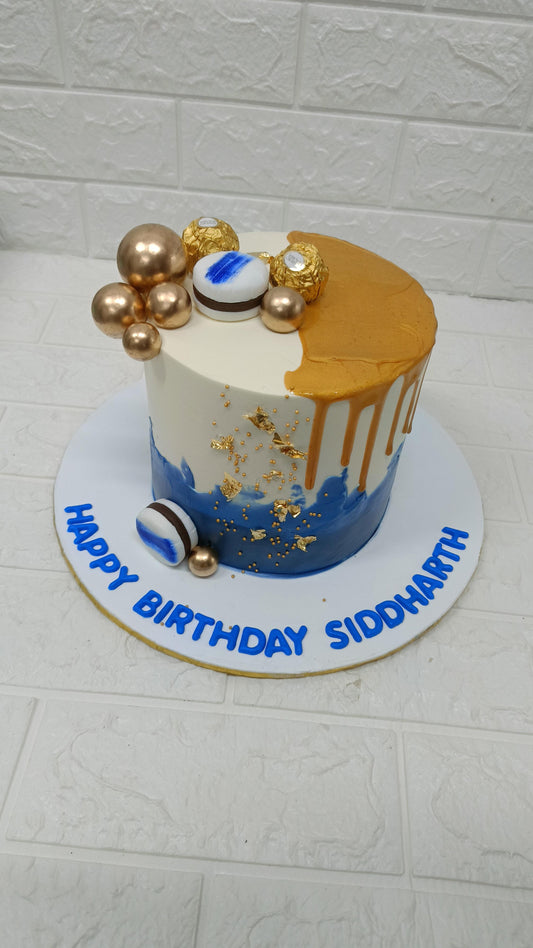 Golden Balls Theme Cake